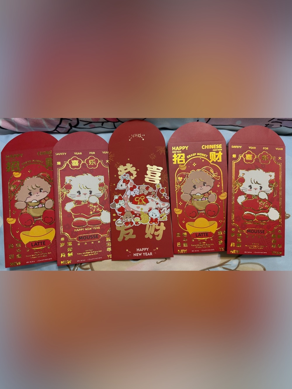 🆕 Mikko Illustrations Chinese New Year Red Design Envelopes